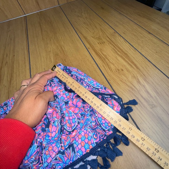 Simply Southern L/XL Pineapple Print Tassel Hem Shorts Elastic Waist Comfy - Picture 12 of 15